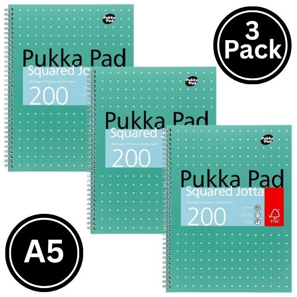 Pukka A5 Met Jotta Notebook Squared [Pp01361] - Pack of 3