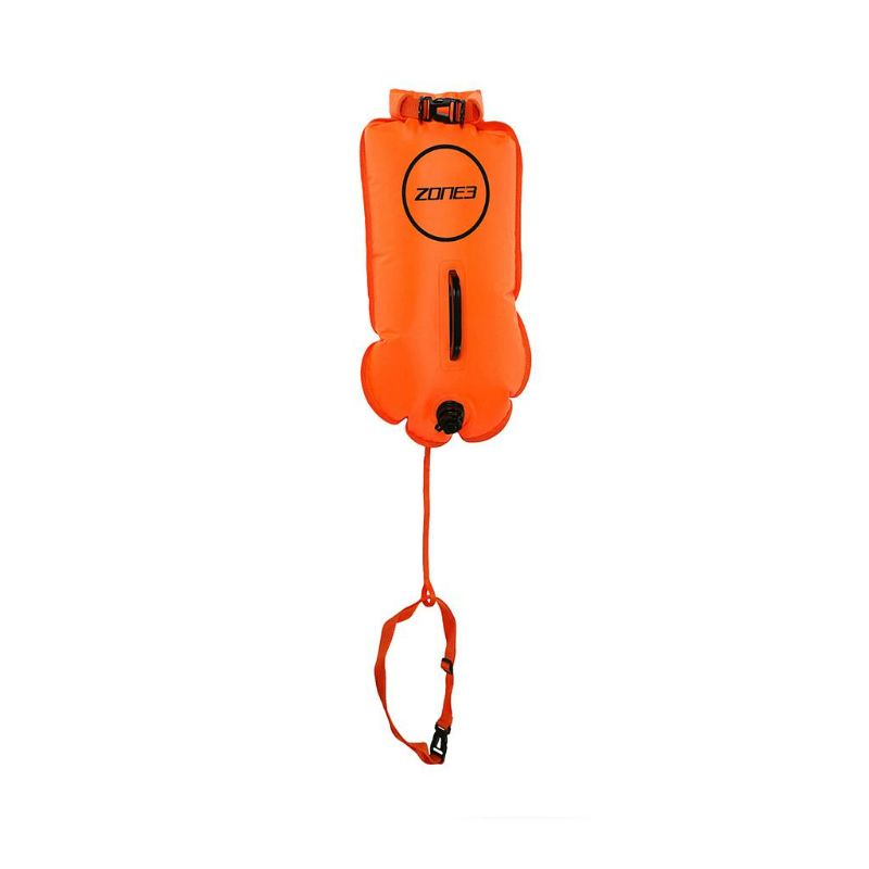 Zone3 Swim Safety Buoy/Dry Bag - Neon Orange - 28L