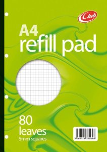 Club A4 Refill Pad Square 80 Leaf